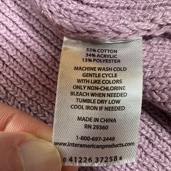 Womens Pullover Sweater Small Purple Ribbed Spring Pastel Boxy Slouchy Soft Girl - Picture 8 of 12